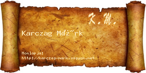 Karczag Márk névjegykártya