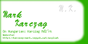 mark karczag business card